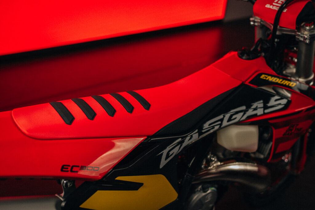 GASGAS EC300 GP red gripper seat cover.