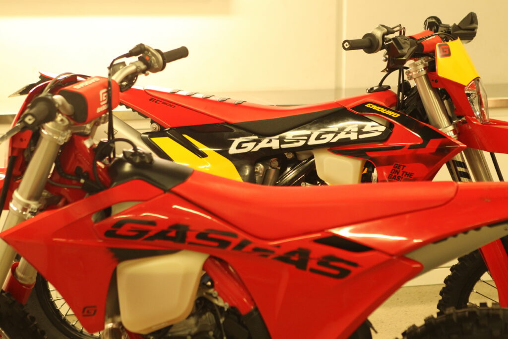 GASGAS’s EC300 GP behind a GASGAS standard EC300.